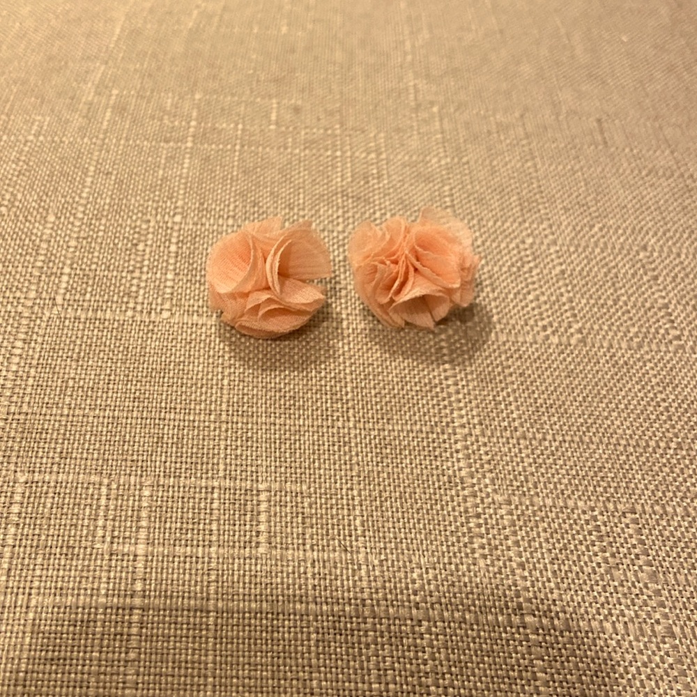 Cloth rose earrings